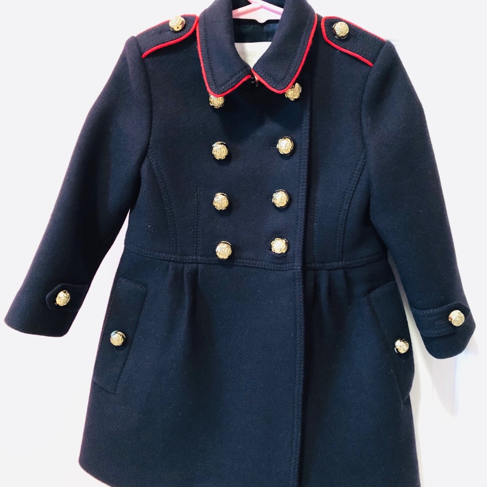 Burberry navy military style coat. Size 4Y.